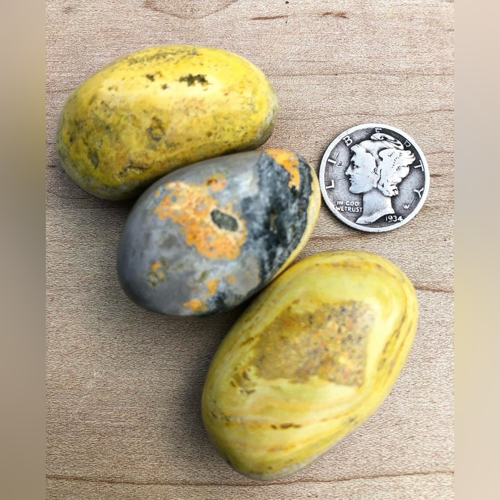 Lot of 3 Bumblebee Jasper Crystals Stones